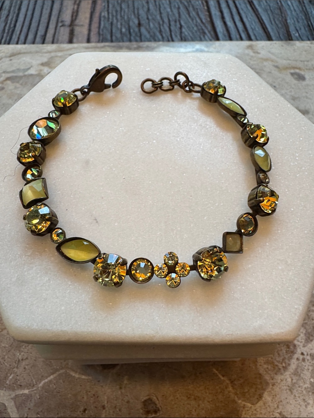 Sorrelli Yellow and Gold Crystal Bracelet for Women